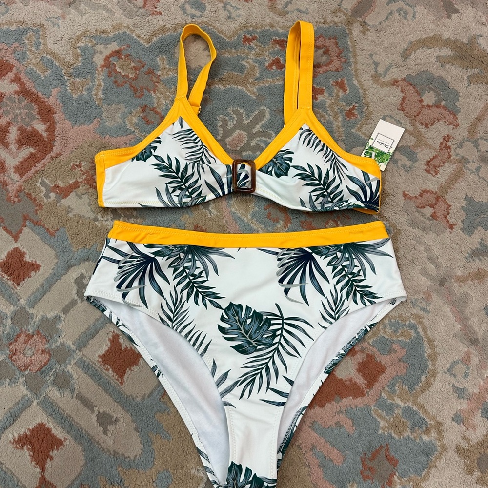 Yellow and White Bikini set
